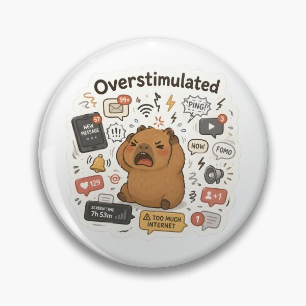 Item preview, Overstimulated Capybara Sticker | Too Much Internet designed and sold by veralchhaya.