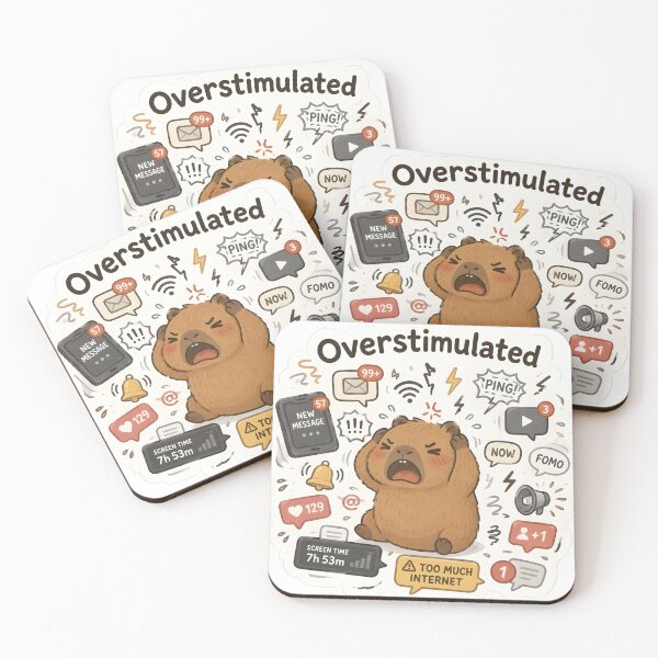 Item preview, Overstimulated Capybara Sticker | Too Much Internet designed and sold by veralchhaya.