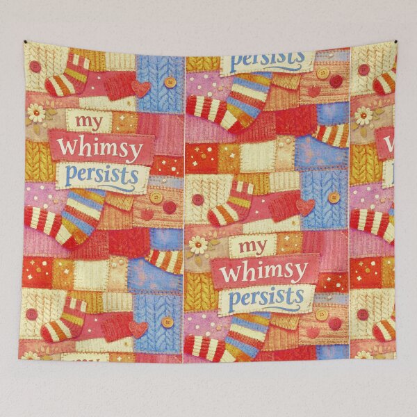 Item preview, My Whimsy Persists with a knitt-y background designed and sold by SeanTee.
