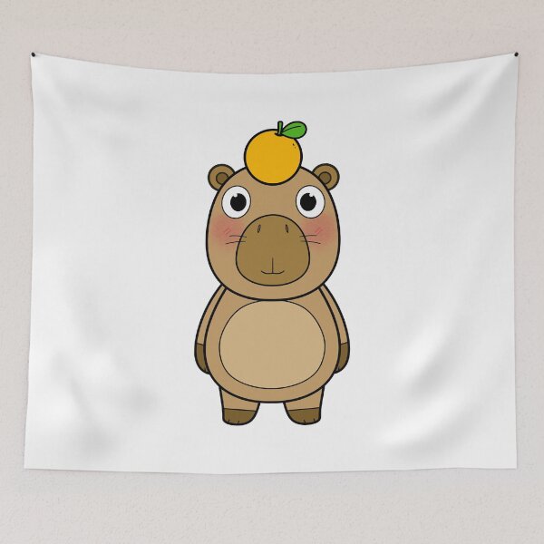 Item preview, Cute Capybara with Orange designed and sold by KrisGraphic45.