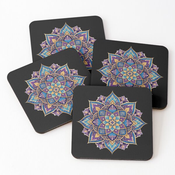 Item preview, Mystic Harmony Mandala – Blue & Gold Spiritual Design designed and sold by Dogandesighn.