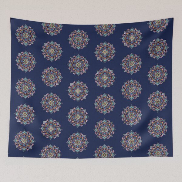 Item preview, Mystic Harmony Mandala – Blue & Gold Spiritual Design designed and sold by Dogandesighn.