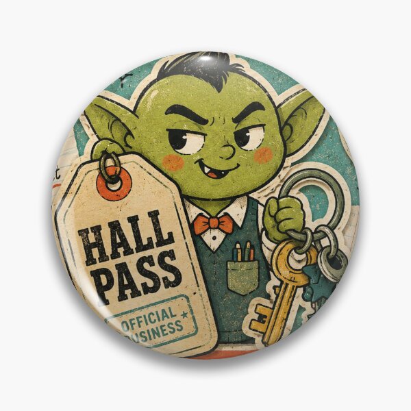 Item preview, Hall Pass Goblin — Authorized by Chaos designed and sold by StillWildink.