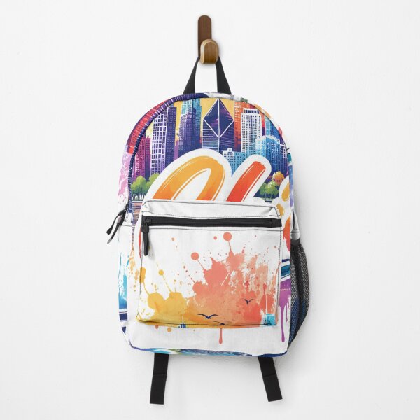 Item preview, Retro Chicago Cityscape Watercolor Travel Graphic designed and sold by LakeishiaDeA.