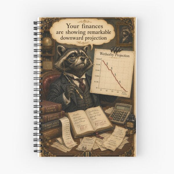 Item preview, A Raccoon’s Theory of Everything – Funny Accountant Raccoon Wall Art designed and sold by FunscapeHQ.