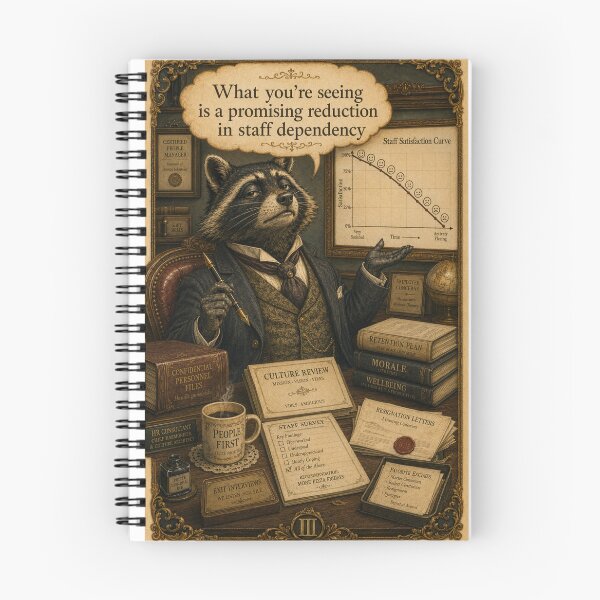 Item preview, A Raccoon’s Theory of Everything – Funny HR Consultant Raccoon Wall Art designed and sold by FunscapeHQ.