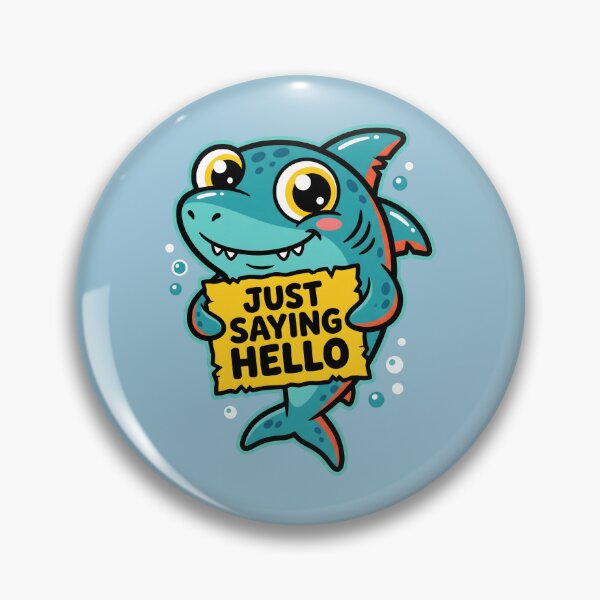 Item preview, Just Saying Hello Cute Chibi Shark Sea Creature designed and sold by SplashTastic.