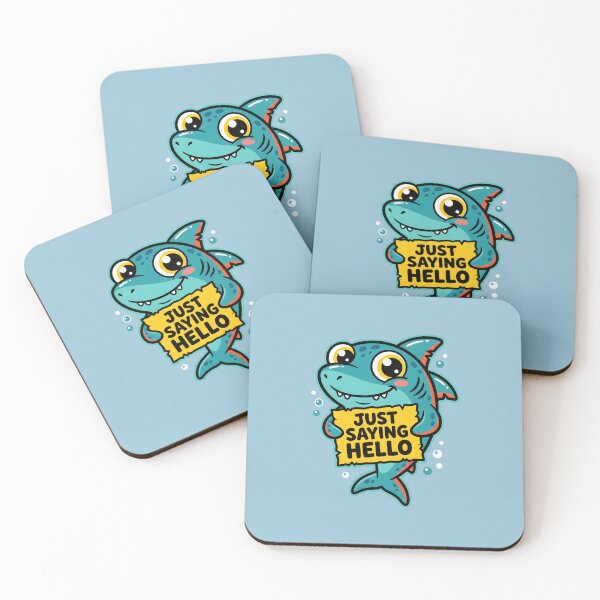Item preview, Just Saying Hello Cute Chibi Shark Sea Creature designed and sold by SplashTastic.