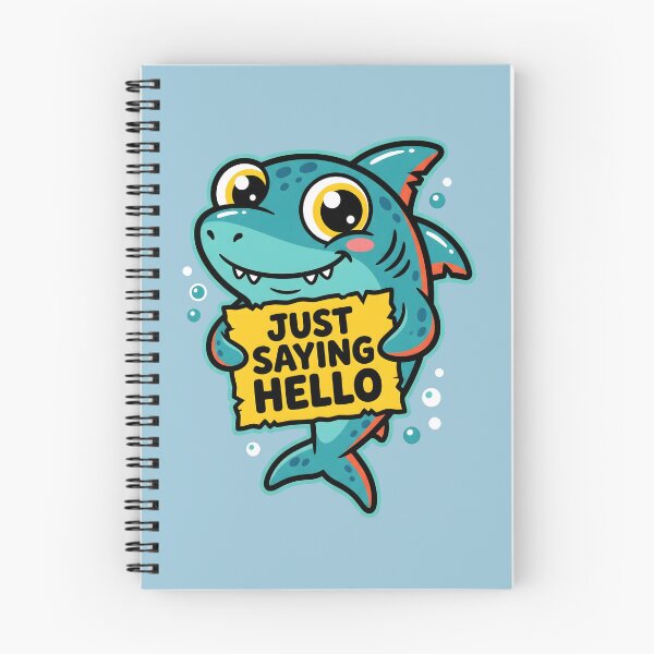 Item preview, Just Saying Hello Cute Chibi Shark Sea Creature designed and sold by SplashTastic.