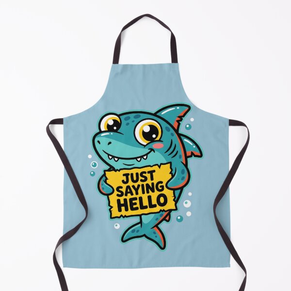 Item preview, Just Saying Hello Cute Chibi Shark Sea Creature designed and sold by SplashTastic.