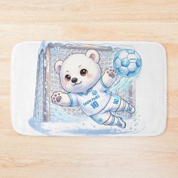 Item preview, Polar Bear Soccer Goalkeeper Kawaii Winter Animal Design designed and sold by josflo12.