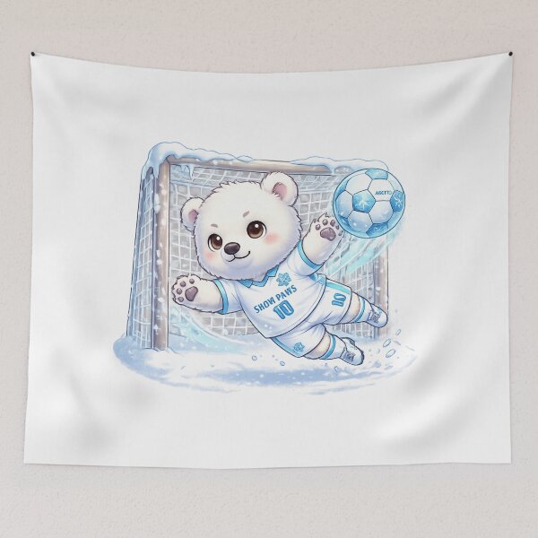 Item preview, Polar Bear Soccer Goalkeeper Kawaii Winter Animal Design designed and sold by josflo12.