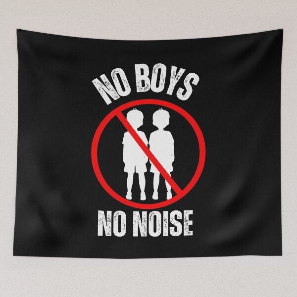 Item preview, No Boys No Noise Funny Anti-Boys Vintage Style Design designed and sold by Karim-Karem.
