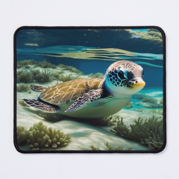 Item preview, Baby Sea Turtle Gliding Over Coral Reef designed and sold by CASASIS_MERCH.