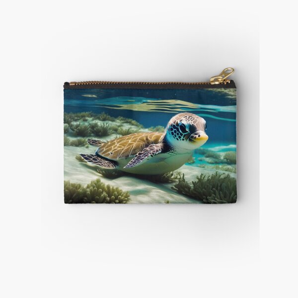Item preview, Baby Sea Turtle Gliding Over Coral Reef designed and sold by CASASIS_MERCH.