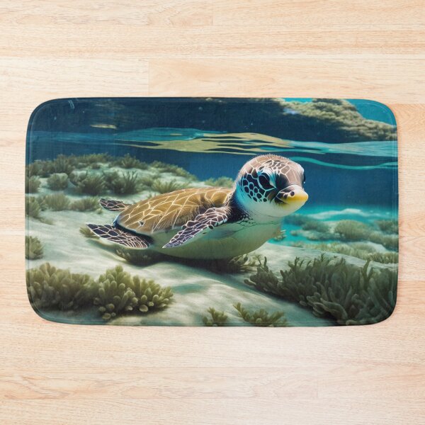 Item preview, Baby Sea Turtle Gliding Over Coral Reef designed and sold by CASASIS_MERCH.