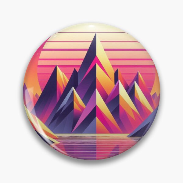 Item preview, Synthwave Mountains – Retro Sunset Design designed and sold by Dogandesighn.