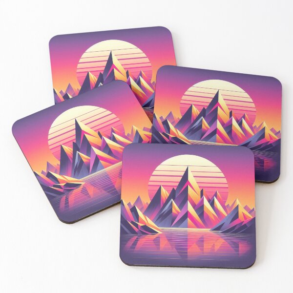 Item preview, Synthwave Mountains – Retro Sunset Design designed and sold by Dogandesighn.