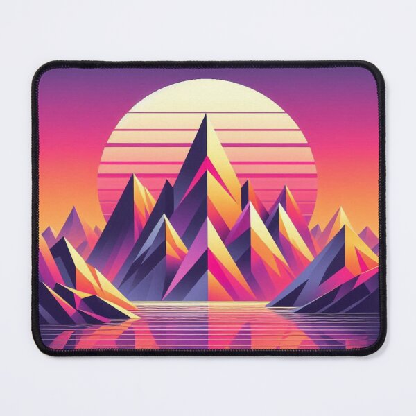 Item preview, Synthwave Mountains – Retro Sunset Design designed and sold by Dogandesighn.