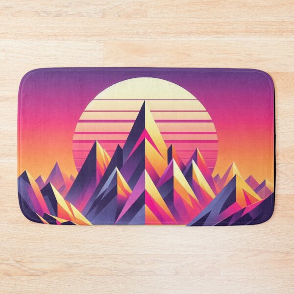 Item preview, Synthwave Mountains – Retro Sunset Design designed and sold by Dogandesighn.
