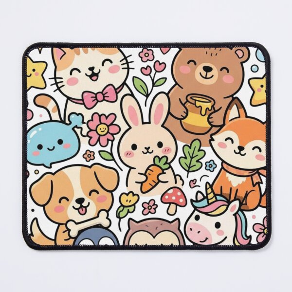 Item preview, Cute Kawaii Animals Circle Doodles- Happy Cartoon Friends Graphics designed and sold by LunaVales.