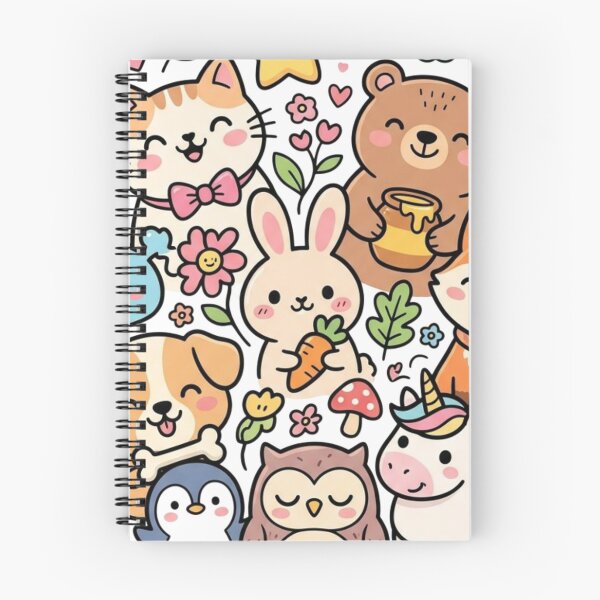 Item preview, Cute Kawaii Animals Circle Doodles- Happy Cartoon Friends Graphics  designed and sold by LunaVales.