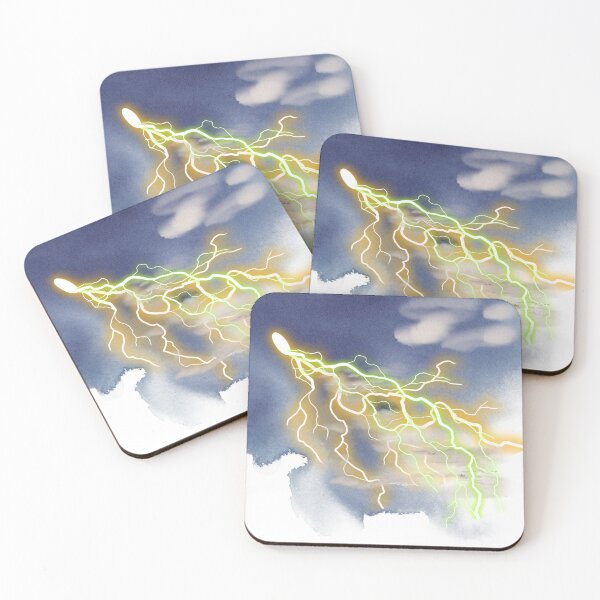 Item preview, Electric Lightning Storm Watercolor Abstract Art designed and sold by Divichan.
