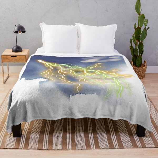 Item preview, Electric Lightning Storm Watercolor Abstract Art designed and sold by Divichan.