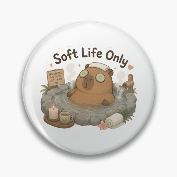 Item preview, Soft Life Only Capybara Sticker | Spa Self Care designed and sold by veralchhaya.