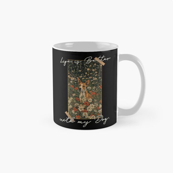 Item preview, Funny Basenji Life is Better Floral Cottagecore Mom Dad Kids designed and sold by rafaeltto.