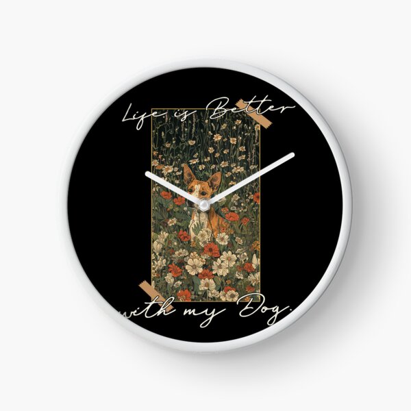 Item preview, Funny Basenji Life is Better Floral Cottagecore Mom Dad Kids designed and sold by rafaeltto.