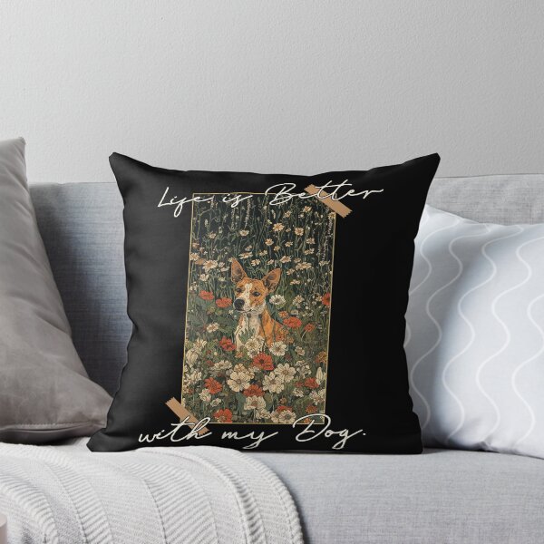 Item preview, Funny Basenji Life is Better Floral Cottagecore Mom Dad Kids designed and sold by rafaeltto.