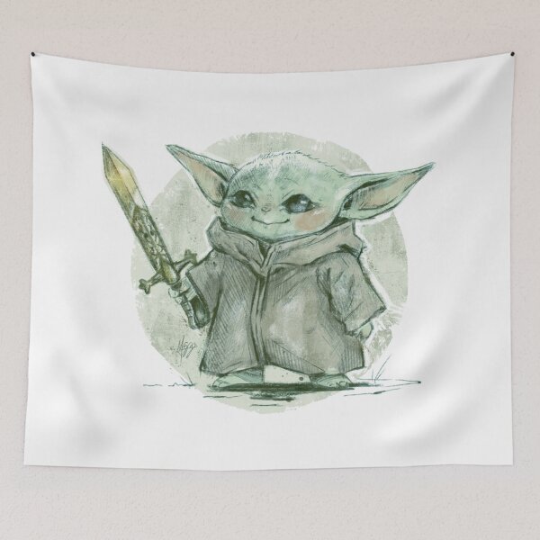 Item preview, BABY YODA WARRIOR LIME GREEN designed and sold by melyverso.
