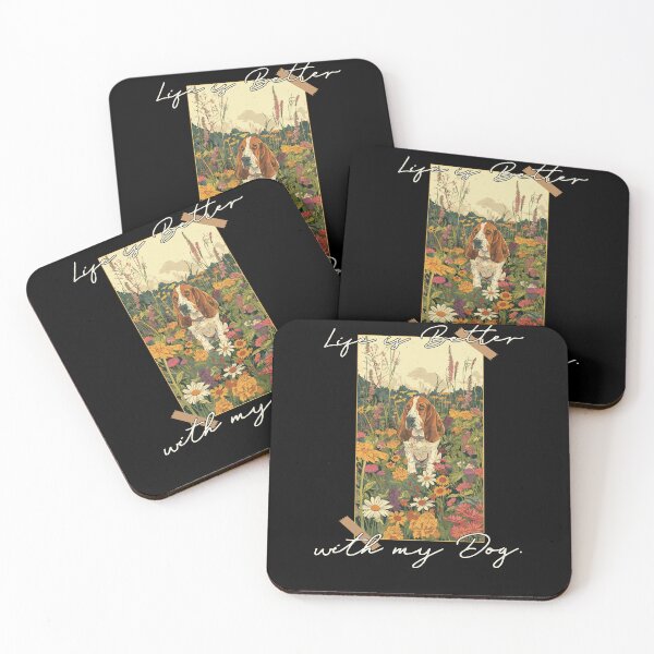 Item preview, Funny Basset Hound Life is Better Floral Cottagecore Mom Dad Kids designed and sold by rafaeltto.