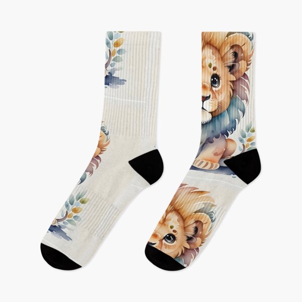 Item preview, Cute Watercolor Lion Cub | Whimsical Baby Animals Nursery Decor | Pastel Safari Jungle Illustration designed and sold by SergioMiklos.