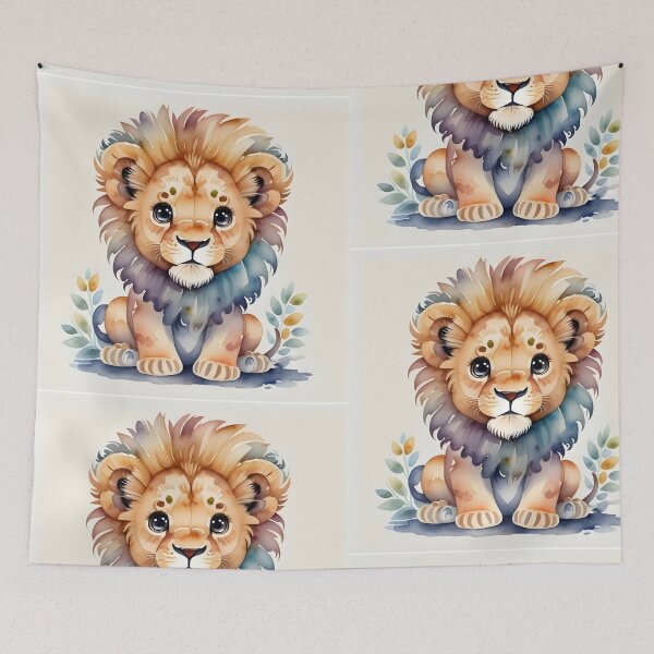 Item preview, Cute Watercolor Lion Cub | Whimsical Baby Animals Nursery Decor | Pastel Safari Jungle Illustration designed and sold by SergioMiklos.