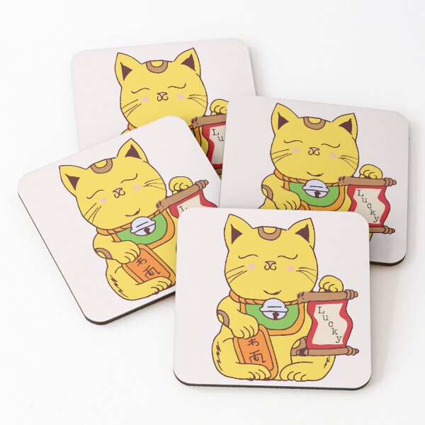 Item preview, Yellow Lucky Cat designed and sold by LauraCoxArt.