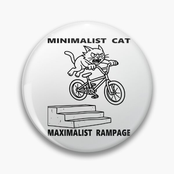 Item preview, Minimalist Cat Maximalist Rampage Funny BMX Cat T-Shirt designed and sold by The Bold Line Studio.