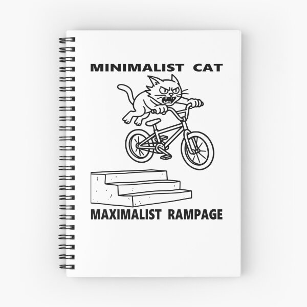 Item preview, Minimalist Cat Maximalist Rampage Funny BMX Cat T-Shirt designed and sold by The Bold Line Studio.