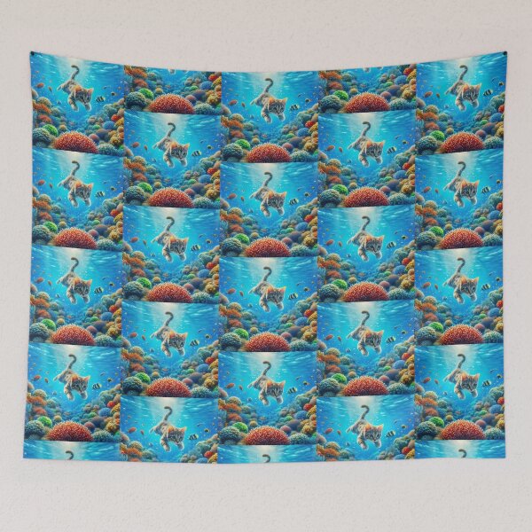 Item preview, Underwater Cat – Dreamy Coral Reef Design designed and sold by Dogandesighn.