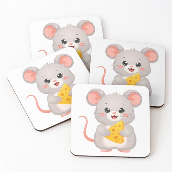 Item preview, Cute Kawaii Mouse Holding a Piece of Cheese designed and sold by KrisGraphic45.