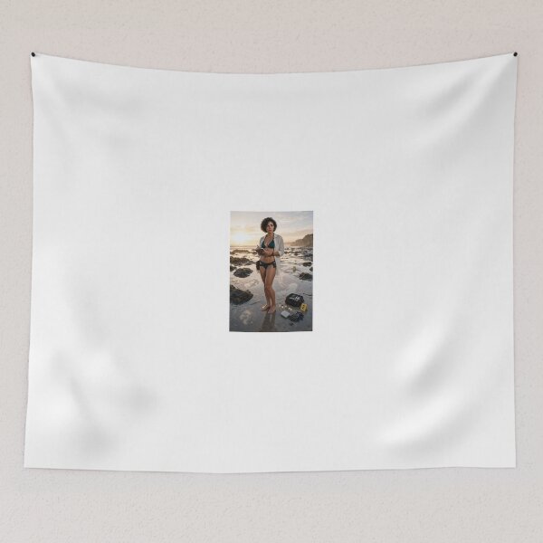 Item preview, Sarah Duvall writing on beach at sunset designed and sold by CathryneDelamort.