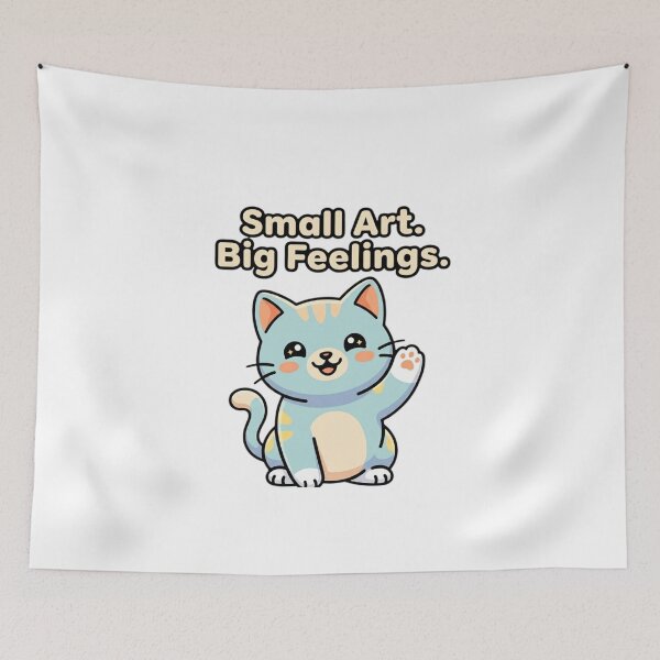 Item preview, Small Art Big Feelings Cat Shirt Cute Kawaii Cat Gift Cat Lover Artist Cat Mom Tee designed and sold by Sky-bully.