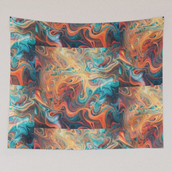 Item preview, Vibrant Fluid Marble Swirl | Abstract Psychedelic Wave Art | Colorful Cosmic Smoke Pattern designed and sold by SergioMiklos.