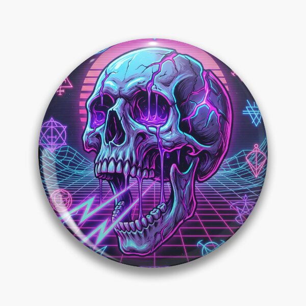 Item preview, Neon Skull Electric Occult Retro Synthwave designed and sold by Lukars77.