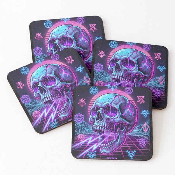 Item preview, Neon Skull Electric Occult Retro Synthwave designed and sold by Lukars77.