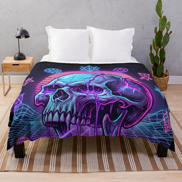 Item preview, Neon Skull Electric Occult Retro Synthwave designed and sold by Lukars77.