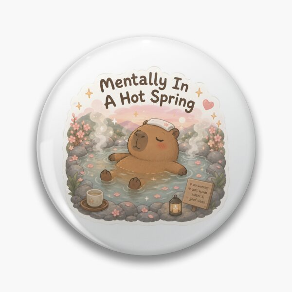 Item preview, Mentally In A Hot Spring Capybara  designed and sold by veralchhaya.