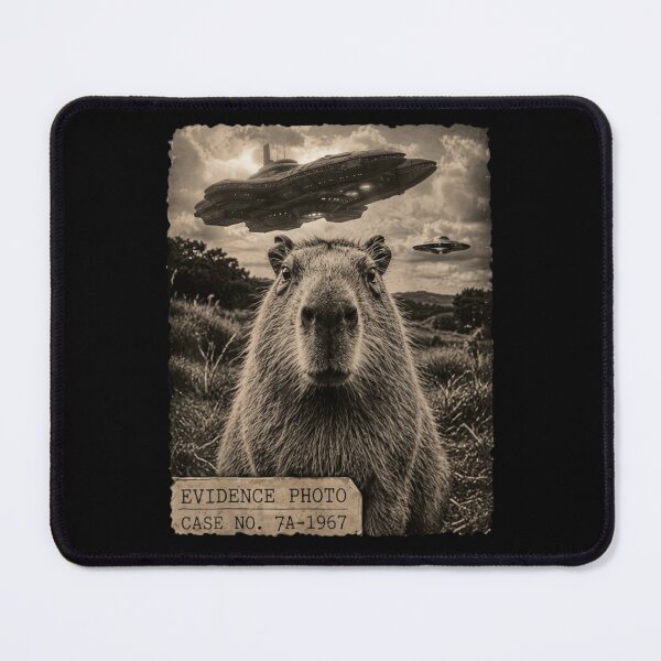 Item preview, Vintage Capybara UFO Sighting Evidence Photo Sci-Fi Retro Art designed and sold by haitrieuic96.