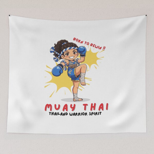 Item preview, Born To Be Win – Cute Muay Thai Girl Fighter Cartoon Thailand Kickboxing Graphic designed and sold by Beeform.